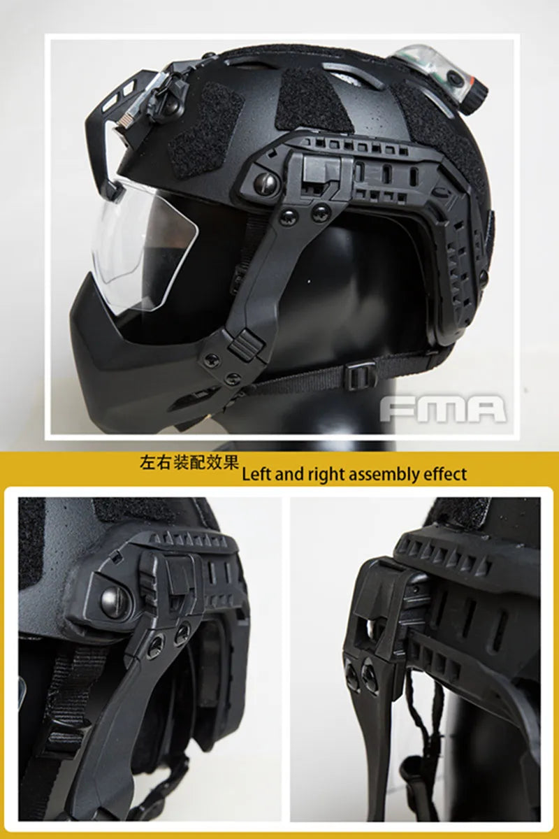 FMA Folding Half Seal Mask Tactical Protective Mask for Tactical Helmet DE/BK/FG