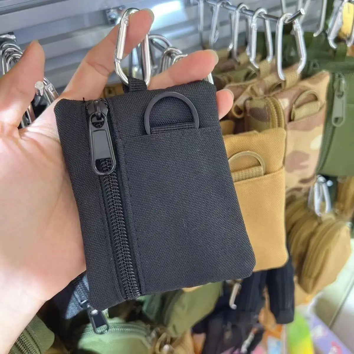 Simple Outdoor Tactical Key Bag Zipper Coin Purse Headphones Storage Card Bag Small Wallet Mini Tools Bag