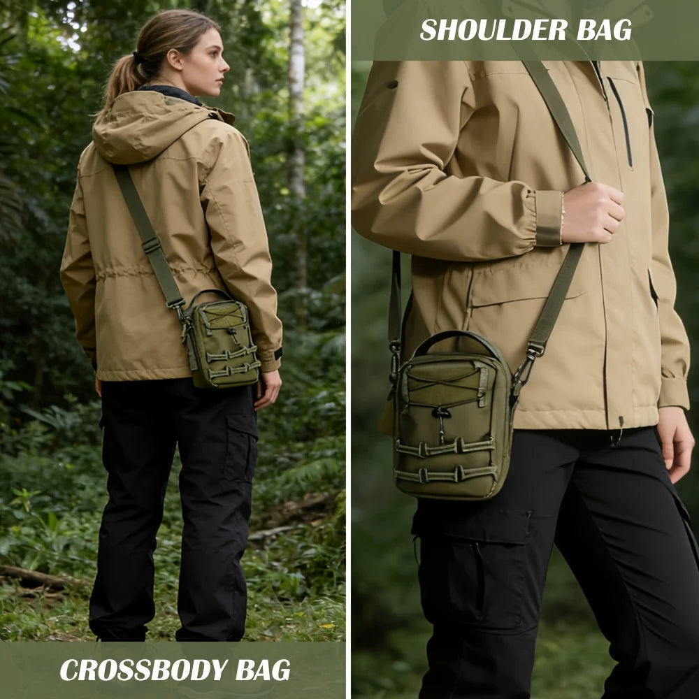 Tactical Molle Pouch with Shoulder Strap, Outdoors Lightweight Portable Phone Pouch, Utility Compact EDC Pouches Bag for Hiking