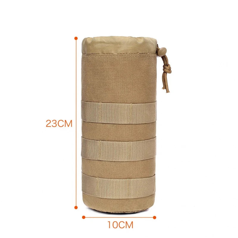 Molle Water Bottle Pouch Tactical Nylon Kettle Holder 1Pc Drawstring Carrier Bag For Military Backpack Hiking Hunting Cycling