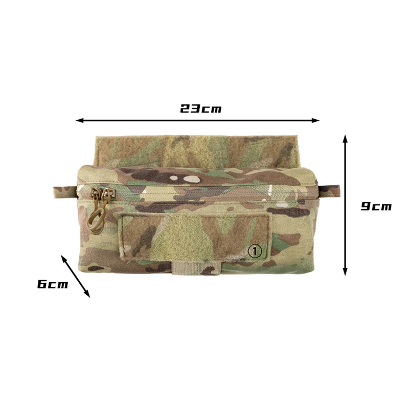 Tactical Hanging Pouch Multicam MK4/D3/FCPC EDC Dump Drop Pouch Airsoft Chest Rig Expanded Plate Carrier Abdominal Fanny Pack