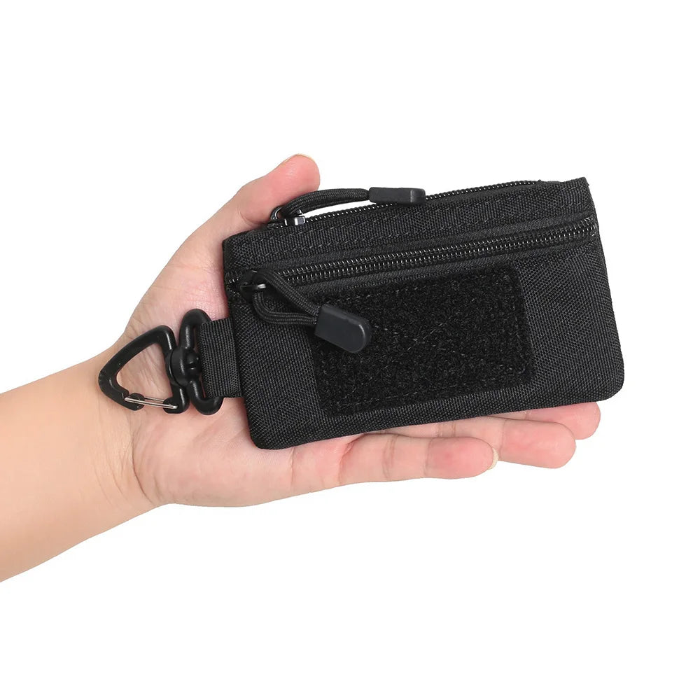1pc Outdoor Sports Men Tactical EDC Wallet Portable Coin Pouch Key Bag Waist Bag Durable Card Bag Zipper Wallet Accessory Bag