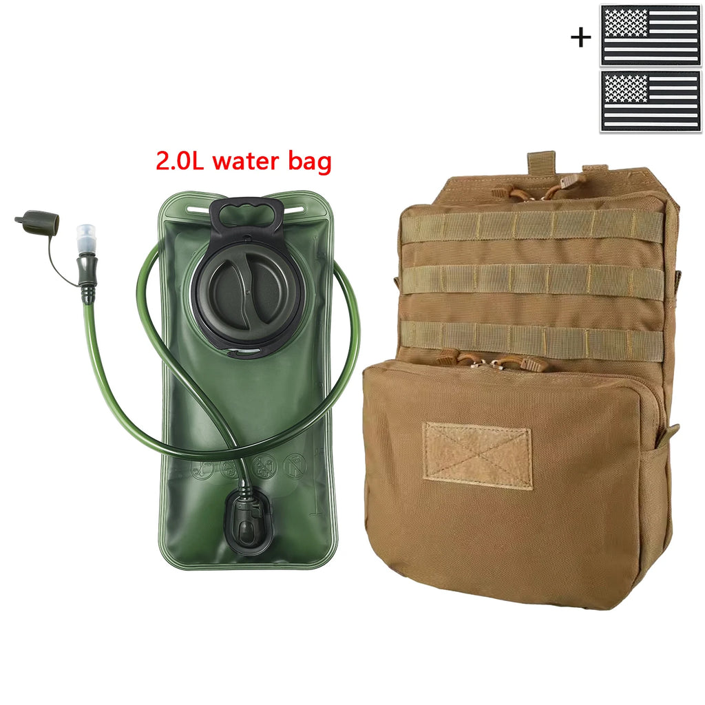Outdoor Hunting Water Bag Set 2L Large Capacity Drinking Water Bag Portable Water Storage Bag for Hiking and Cycling
