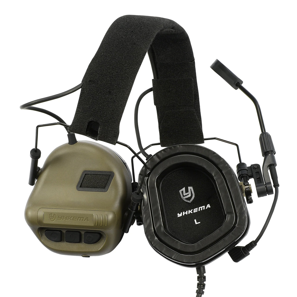 Tactical communication Headset with Boom Mic, DSP Noise Canceling & Sound Amplification Earmuffs for Shooting, Hunting