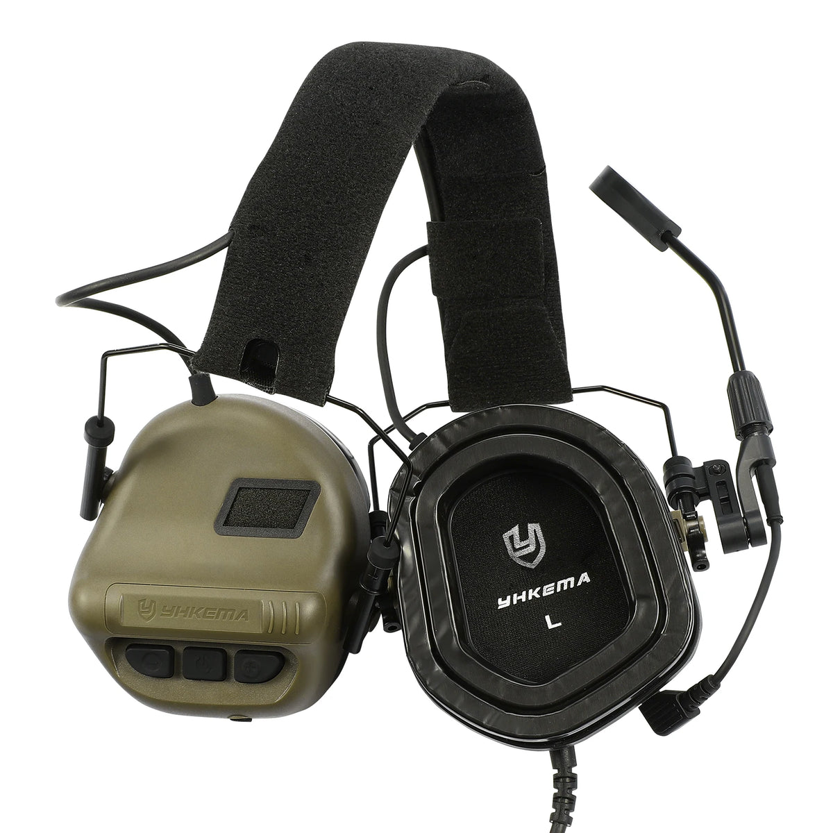 Tactical communication Headset with Boom Mic, DSP Noise Canceling & Sound Amplification Earmuffs for Shooting, Hunting