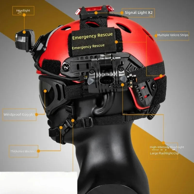 Lightweight Tactical Helmet for Airsoft Paintball Military Training Compatible with FAST Fire Rescue Helmets Red