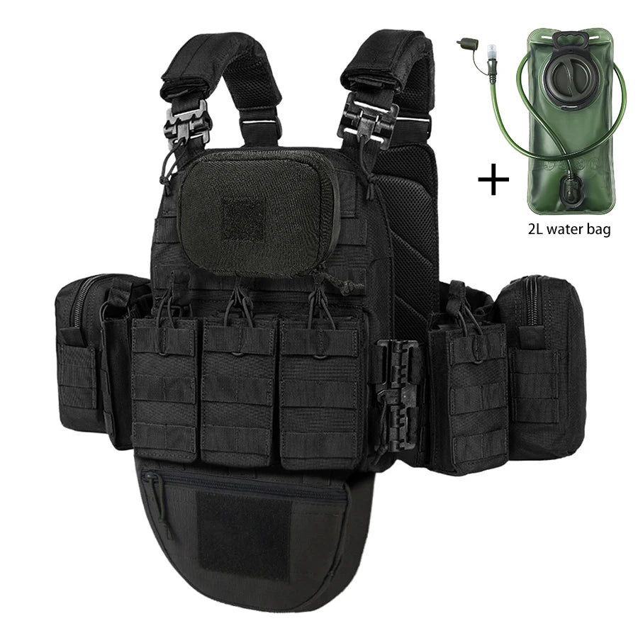 Outdoor Multifunctional Camouflage Vest with 2L Water Bag, Breathable and Comfortable Outdoor Adventure Equipment