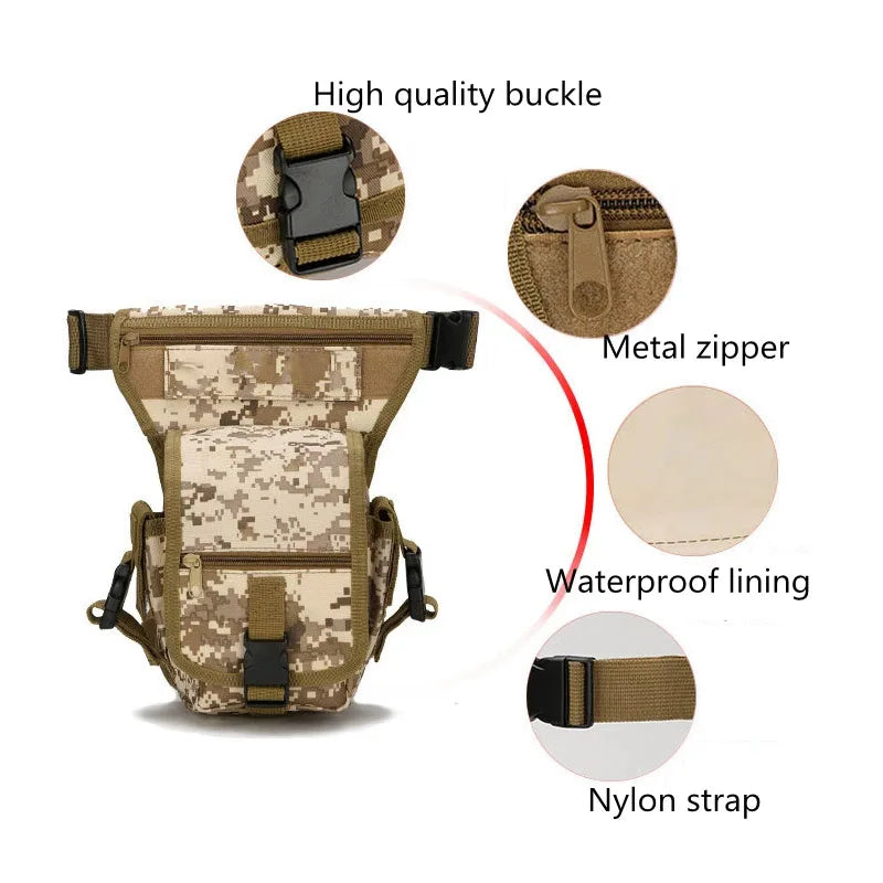Tactical Leg Drop Bag Multi Functional Waist Bag Adjustable Thigh Strap Hiking Exercise Bicycle Waterproof Nylon Camping Bag