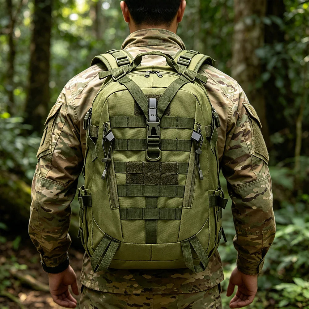 Tactical MOLLE Hiking Trekking Fishing Backpack Travel Hunting Camping Backpack, Large Capacity Outdoor Sports Knapsack