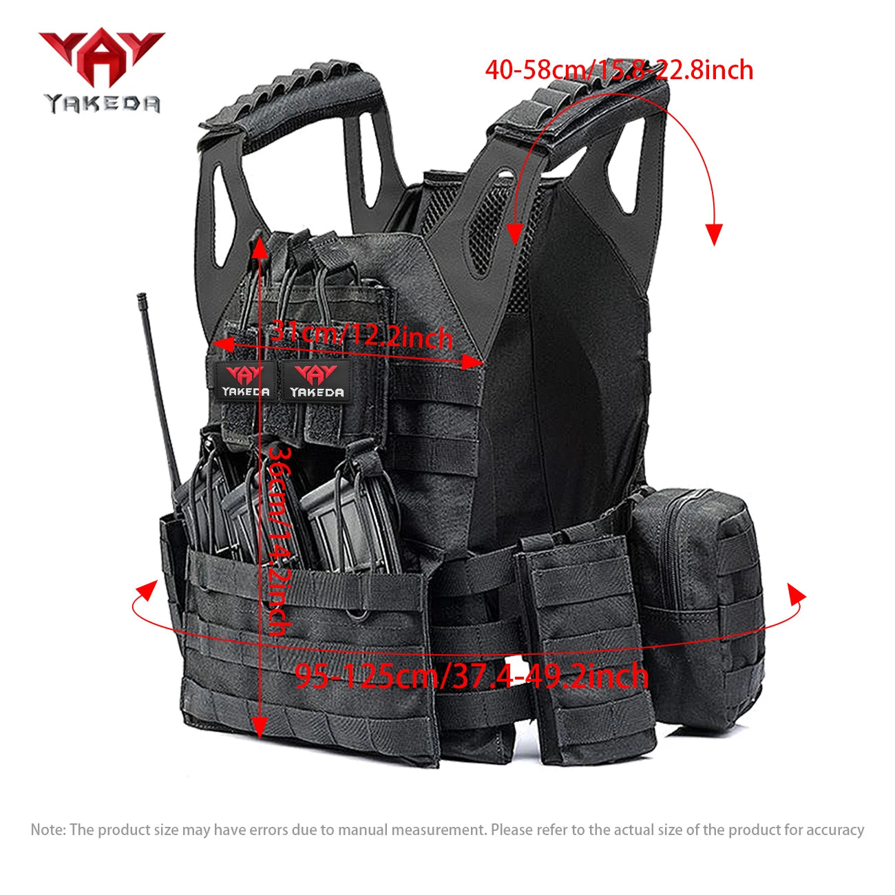 YAKEDA outdoor multi-functional hunting vest with Molle expansion system, multiple equipment packages Magic Sticky