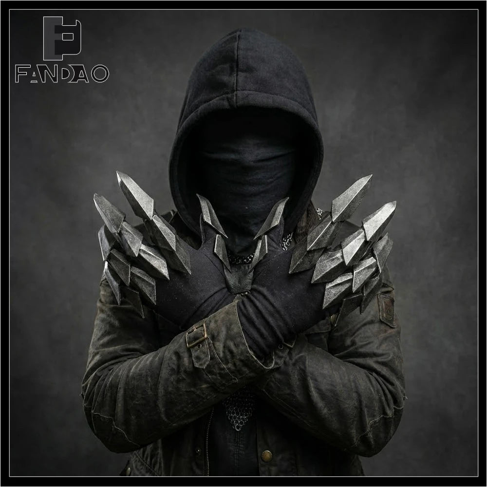Tactical Knight Gauntlets Gloves 3D Printing Articulated Mechanical Armor Dark Knight Photography Props for Halloween Cosplay