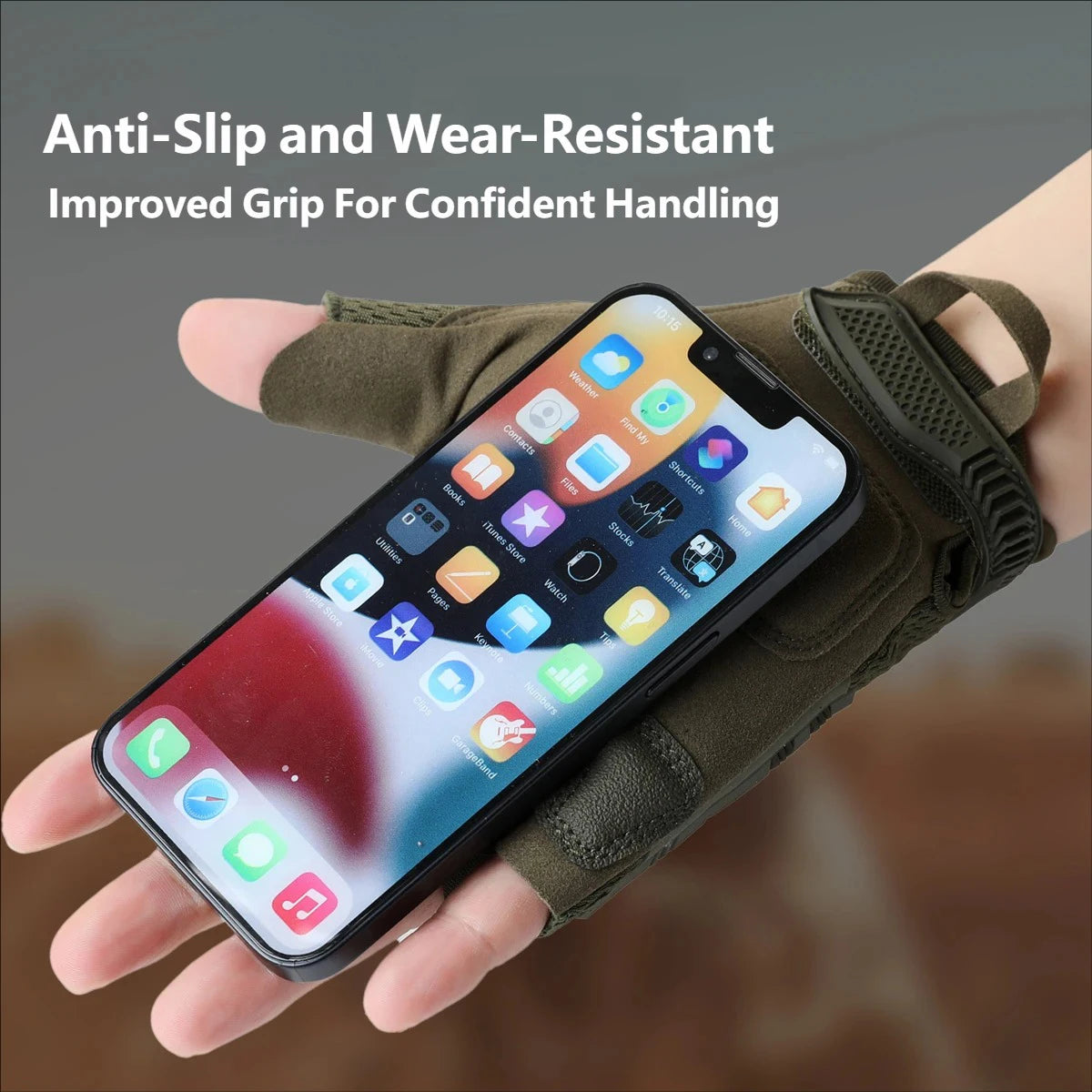 CHRLCK Men's Non-Slip Cycling Tactics Gloves Wear-resistant Motorcycle Gloves Anti-Scratch Riding Fishing Training Gloves