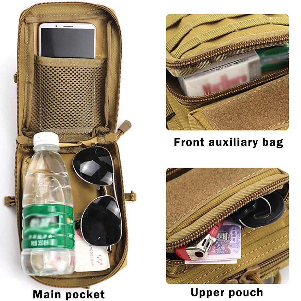 Tactical Molle Utility Pouch Outdoor Hiking Travelling Sling Backpack EDC Tool Pouch Medical Waist Packs Hunting Shoulder Bag