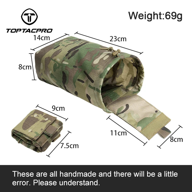 TOPTACPRO Tactical Mini Recycling Pouch EDC Dump Pouch Folding Small Waist Bag Belt Accessories 8534