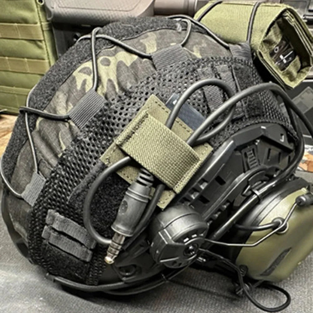 Helmet Cable Organizer - Elastic Earphone/Walkie Talkie Holder for FAST/MICH Helmets, Headset Accessories Storage System