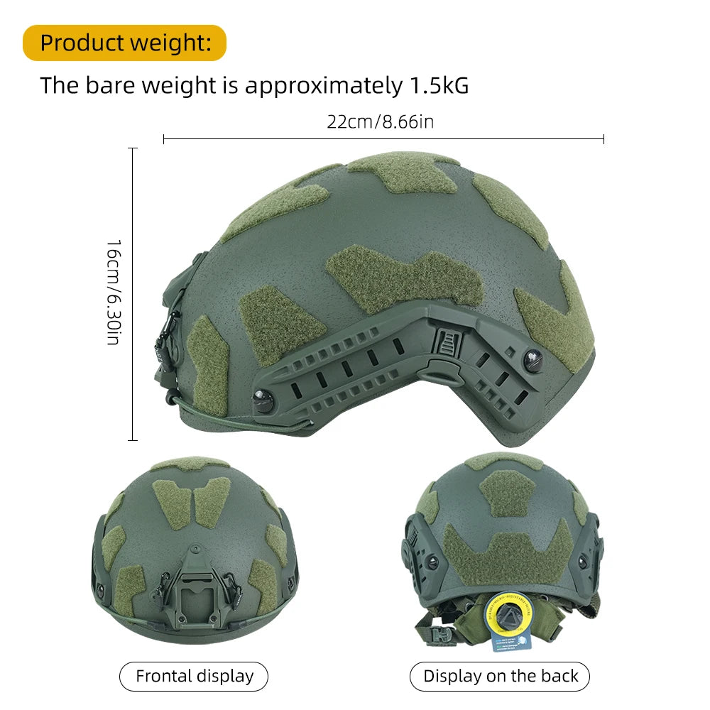 BOOIU Tactical Helmet FRP Velcro Impact-Resistant Helmet High Cut Wendy Suspension With Double-Lineed Adjustable Knob CS Helmet