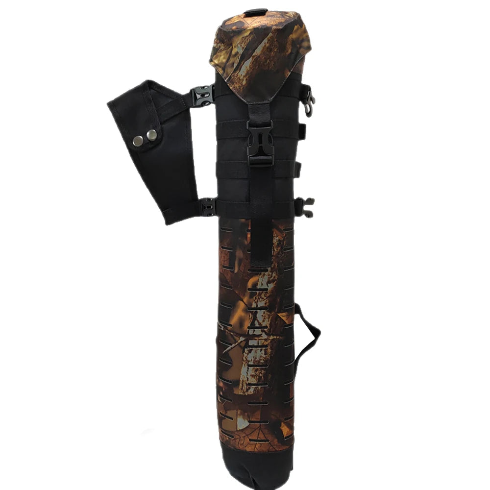Tactical Molle System Black Camouflage Sling Shoulder Bag Waist hanging Arrow Quiver Tube for Hunting Archery Shooting Accessory