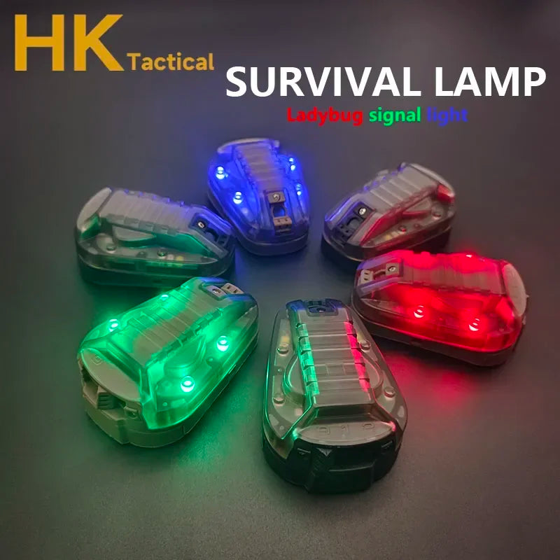 Tactical Helmet Lamp Survival Light Safety Flash Light Strobe Ladybird Light With Waterproof Hunting Outdoor Cycling Camping
