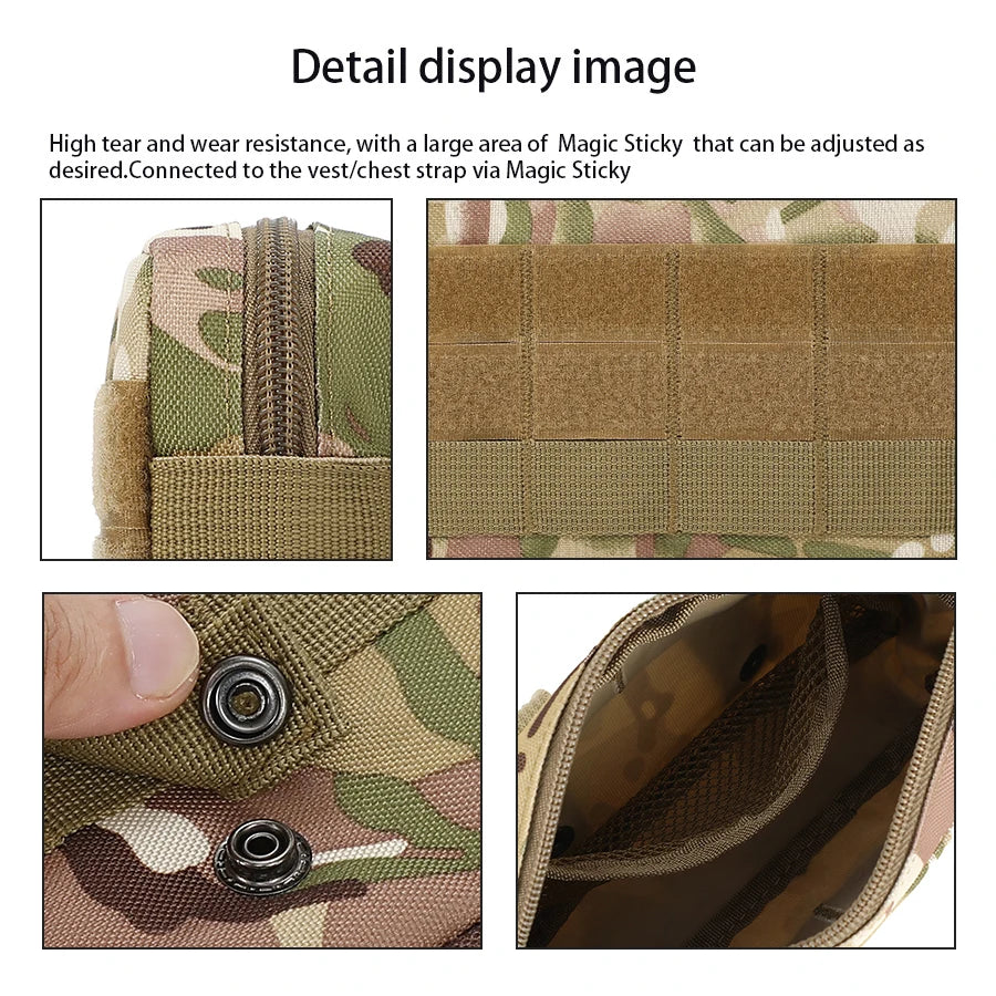 Metal buckle suspension system outdoor EDC tool kit accessory kit Molle waist bag can be hung on top of hunting vest backpack