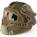 Airsoft Mesh Helmet Full Face with Round Holes FAST Helmet Anti-Fog Glassess Breathable Mask for Hunting Shooting Wargame Gear