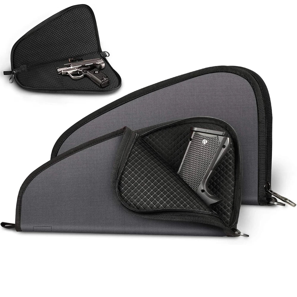 Tactical Pistol Gun Bag Soft Gun Storage Pouch Canceled Carry Handgun Case with Padded Lining for Compact and Full-Size Handguns