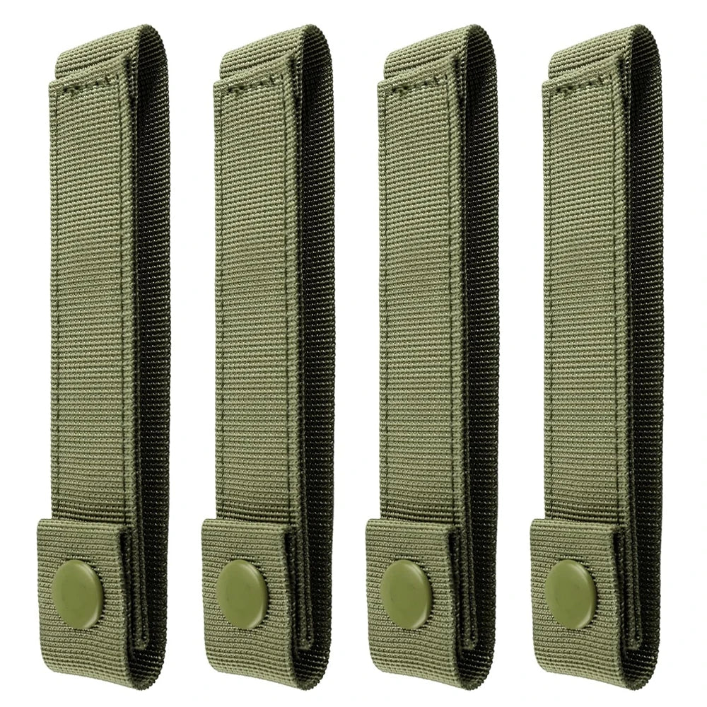4pcs Outdoor Molle Strap 6 inch Tactical Molle Strap Molle Webbing Straps Attachment Snap Strap Nylon Thumb Snap Straps