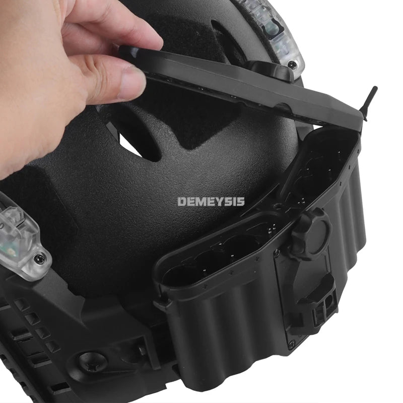 Tactical Helmet Modular Integrated ARC Rail Battery Box with Signal Light Outdoor Hunting Combat Shooting Airsoft Helmet Set