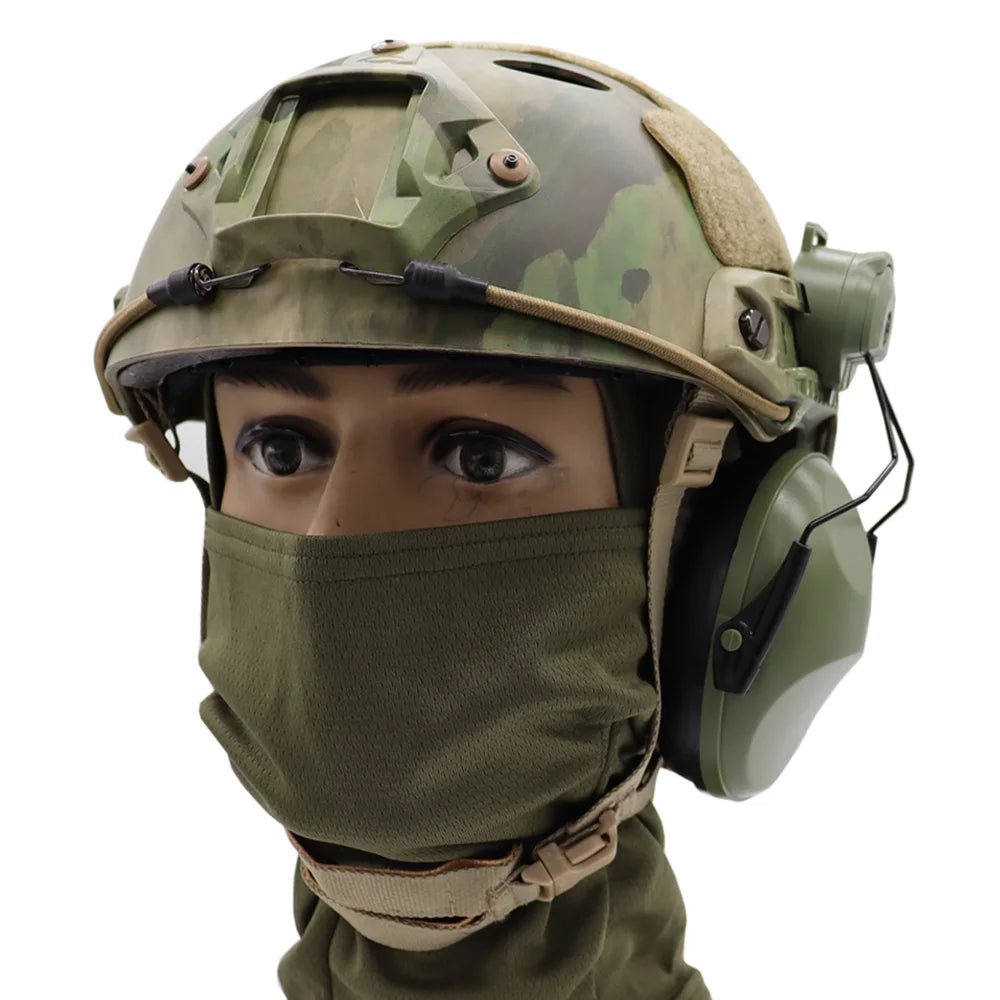 Upgrade Anti-Noise Tactical Hunting Ear Defenders FAST Helmet Mounted Version EarMuff Hearing Protection Soundproof for Shooting