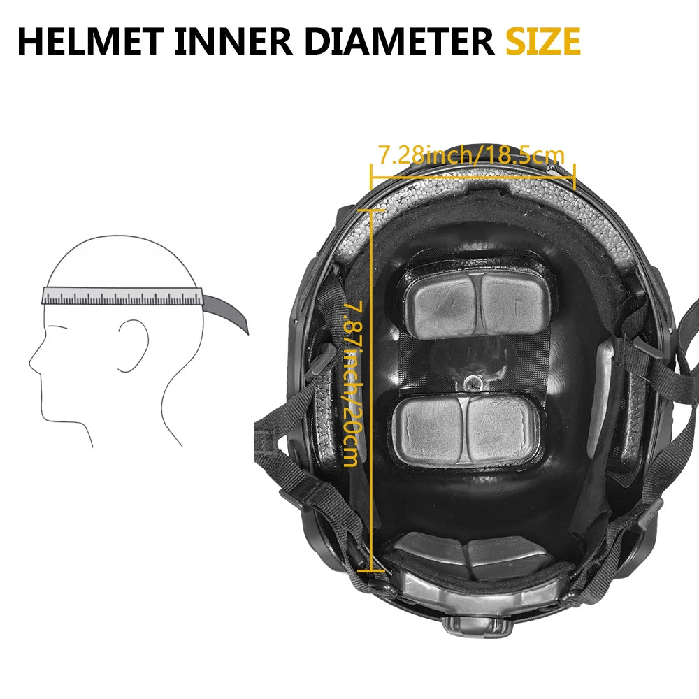 BOOIU Tactical FAST MH/PJ Helmet Set ABS Mask Goggle Helmet Cover Combination Outdoor Shooting CS Safety Protective Equipment