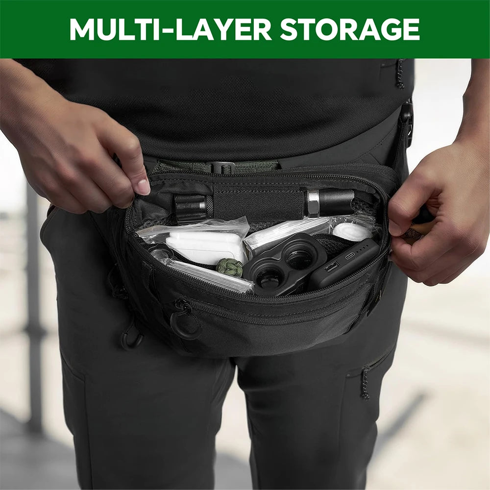 Tactical Concealed Carry Bag with Gun Holster Gun Bag Handgun Bag Waist Belt Bag Fanny Pack EDC Admin Pouch Crossbody Chest Pack