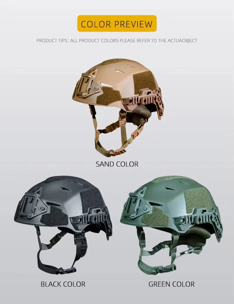 BOOIU Wendy Tactical Helmet Airsoft High Cut Adjustable Head  ABS Wendy Suspension Helmet Outdoor CS Paintball Hunting Helmet