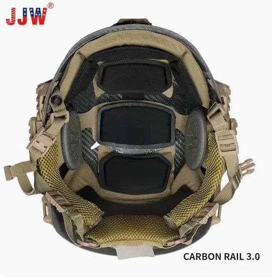 JJW-CORE Light Carbon Fiber Tactical Helmet, Team EXCEL, Rail3.0