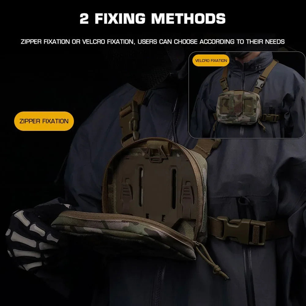 Molle Pouch Phone Folding Navigation Board Organizer Double Zipper Outdoor Hunting Airsoft Dustproof Mobile Phone Protective Bag