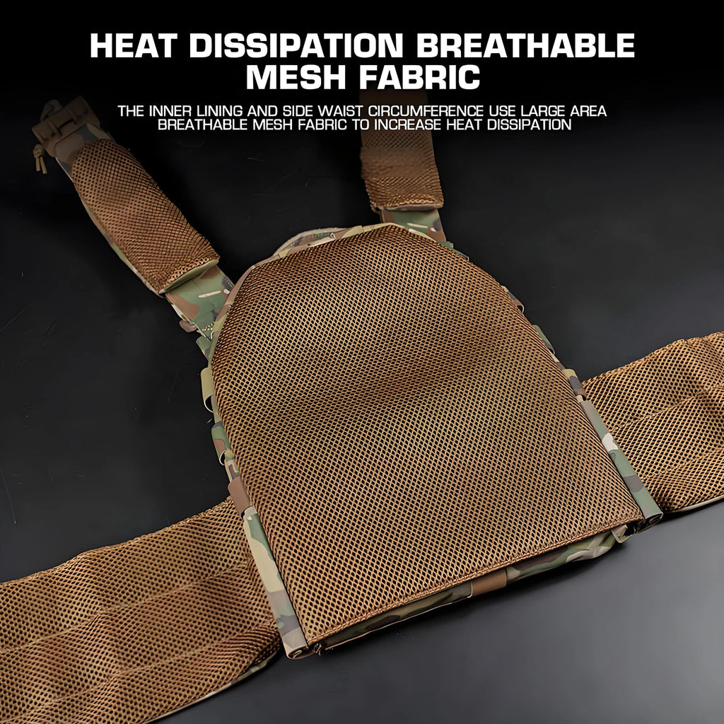 ARC Tactics Plate Carrier Vest with AR M4 Triple Mag Panel Quick-Release System & MOLLE Compatibility Combat Body Armor Carrier