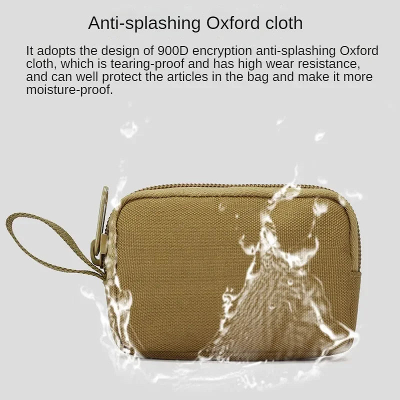 Tactical Mini Wallet Card Bag Small Pocket Key Pouch Money Bag Men Waterproof Portable EDC Pouch Hunting Outdoor Waist Bag Nylon