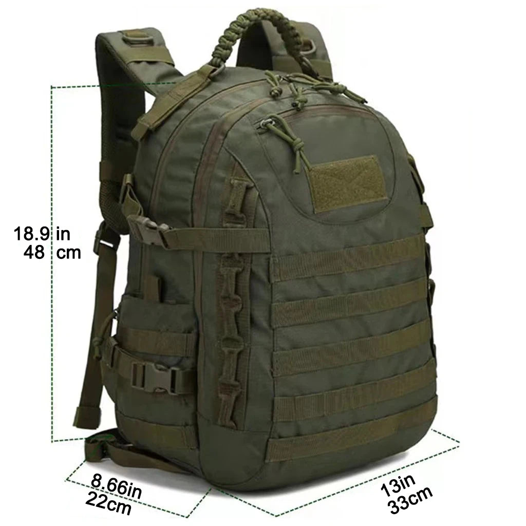 35L Tactical Backpack Large 3 Days Backpack for Men Molle Assault Pack Bug Out Bag Heavy Duty Hiking Treeking Rucksack