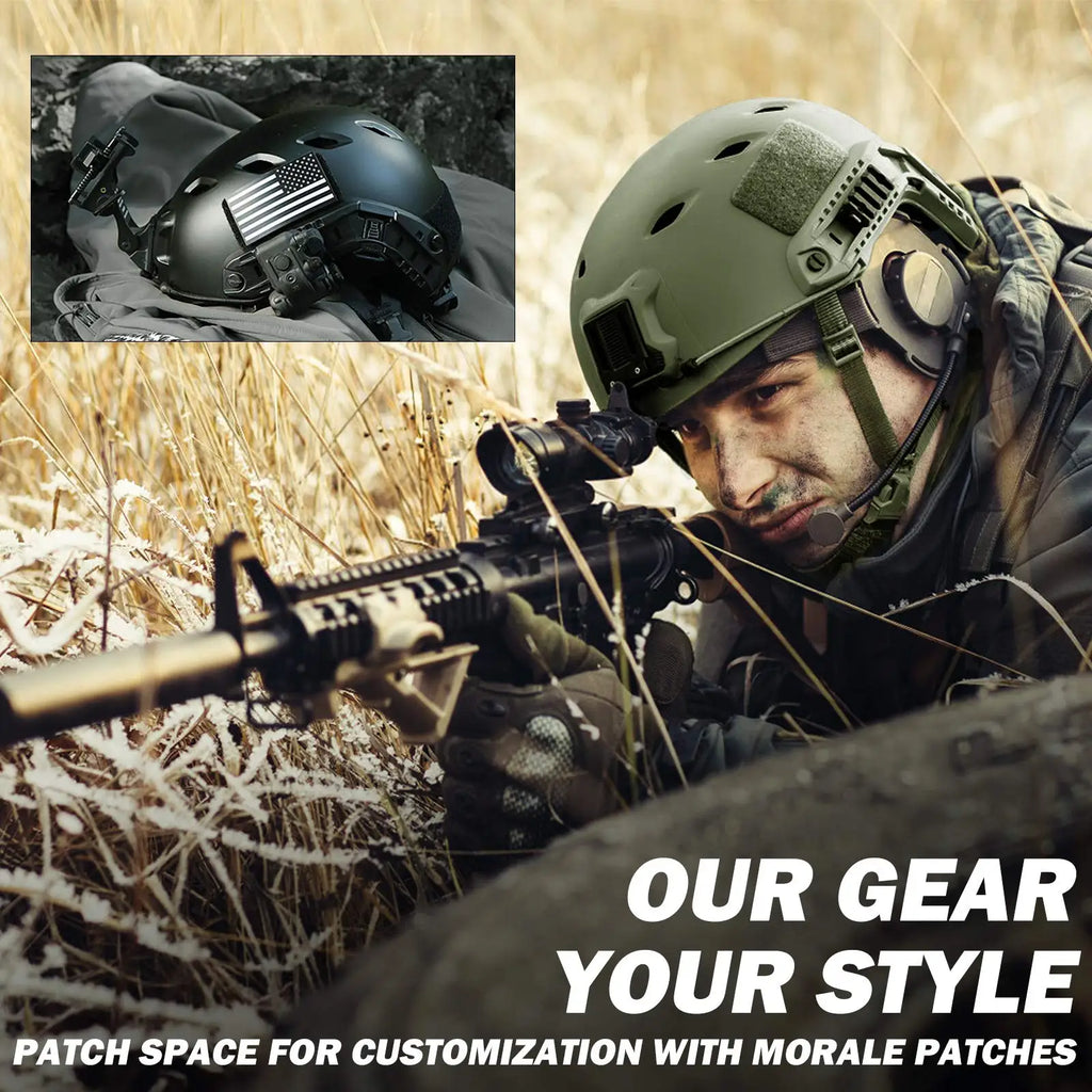 BOOIU BJ Fast Helmet Base Jump Tactical Helmet for CS Airsoft Paintball Outdoor Sports Hunting Shooting Safety Protection Rescue
