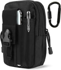 Tactical EDC Pouch Molle Waist Bag With Carabiner Heavy Duty Utility Belt Phone Holster Fits Large Smartphones & Tools