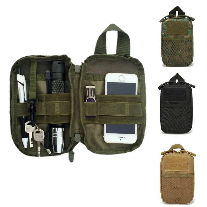 Small MOLLE EDC Pouch Tactical Waist Bag First Aid Kit Phone Case Holder Outdoor Hunting Hiking Storage Pouch
