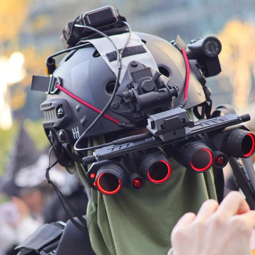 Call Of Duty Koenig Full Tactical Helmet Set with Light-Up NVG Model Face Mask Survival Light Camera for Cosplay Film Props