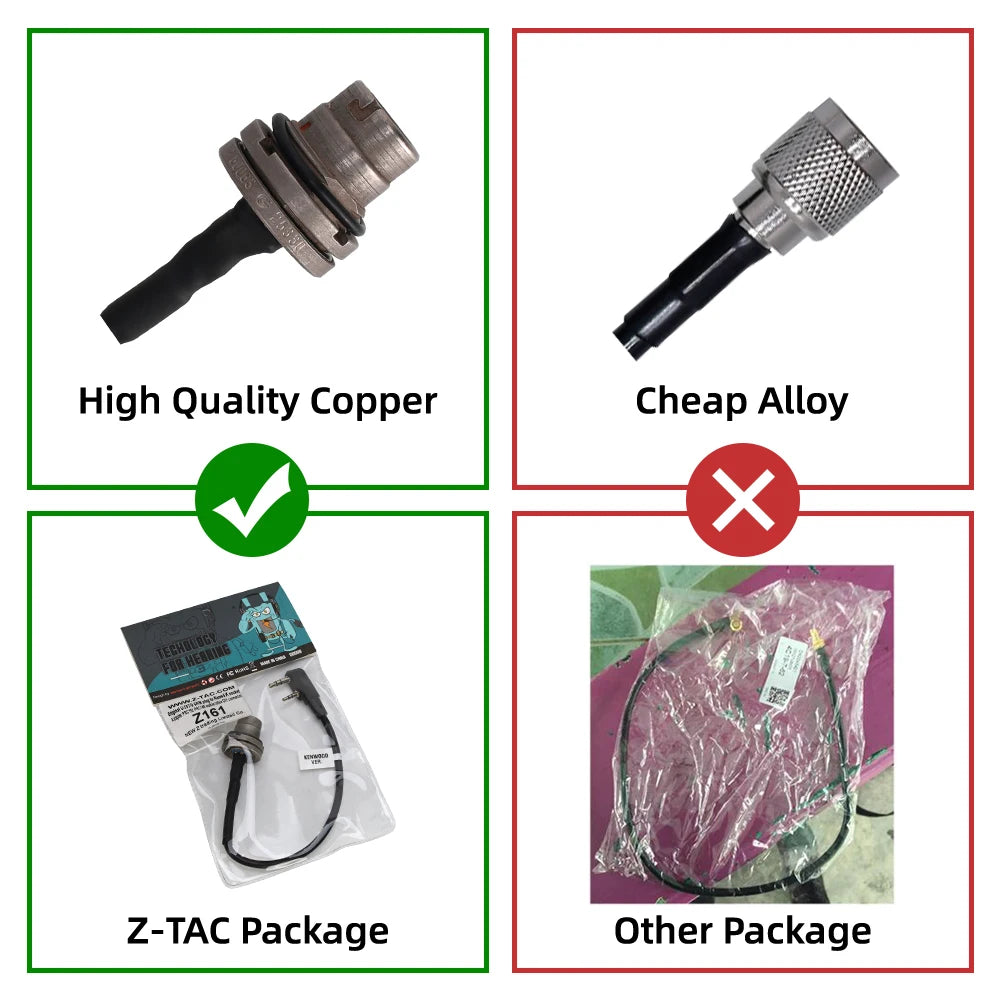 Z-TAC 6 Pin Socket Adapter Cable Compatible With Kenwood Baofeng Radio Tactical Headset Walkie Talkie PTT Connector Airsoft Gear