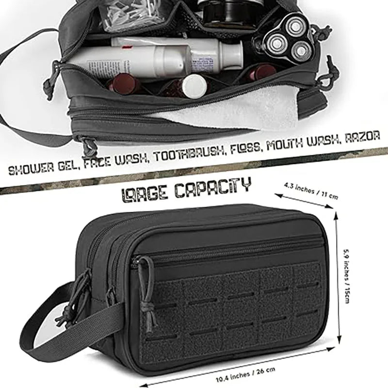 1000D Tactical Toiletry Bag Molle EDC Organizer Pouch Utility Men Large Capacity Travel Storage Case for Outdoor Hunting Camping
