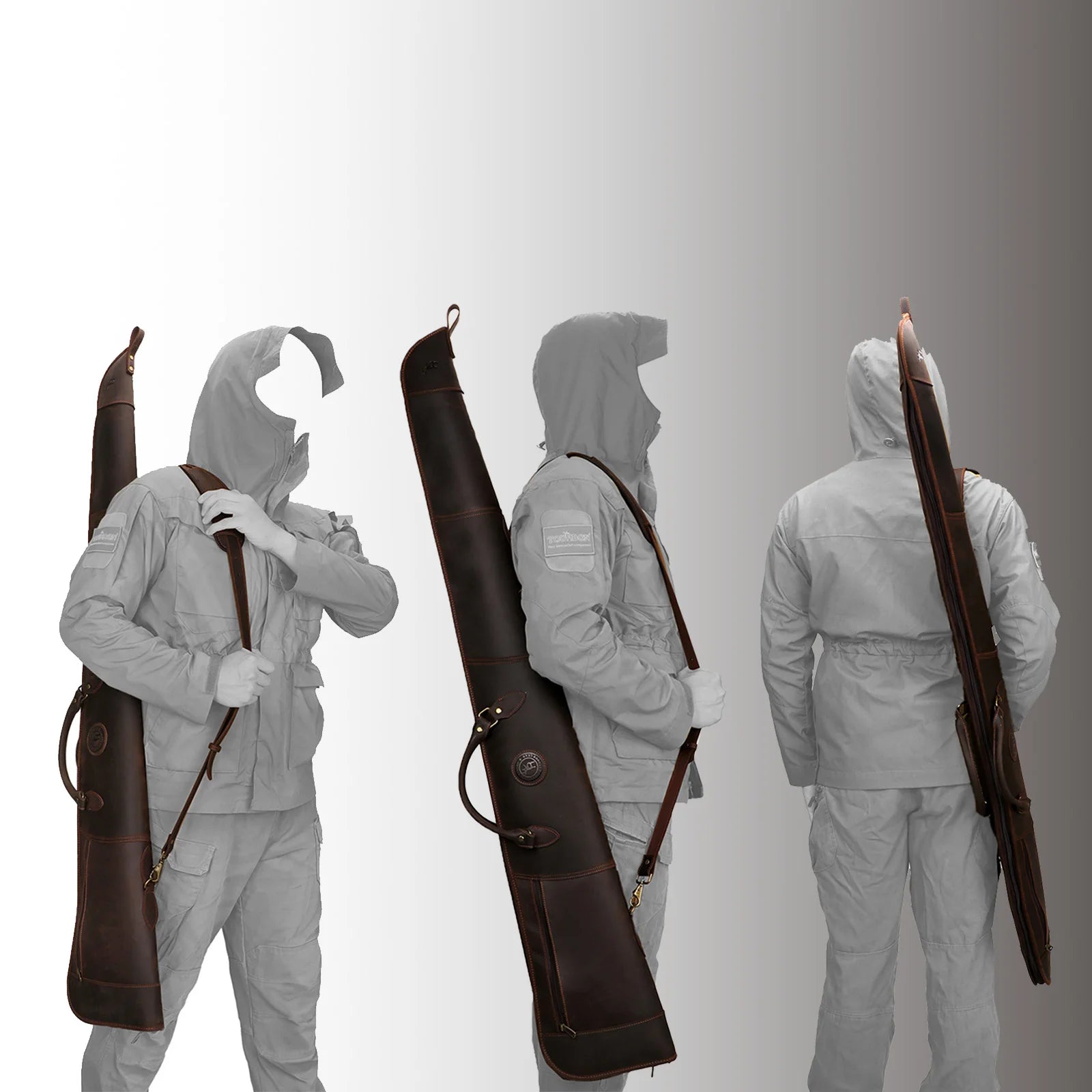 Tourbon Hunting Shooting Shotgun Case Leather Gun Carry Bag Protective Slip Soft Padded with Adjustable Shoulder Strap Brown
