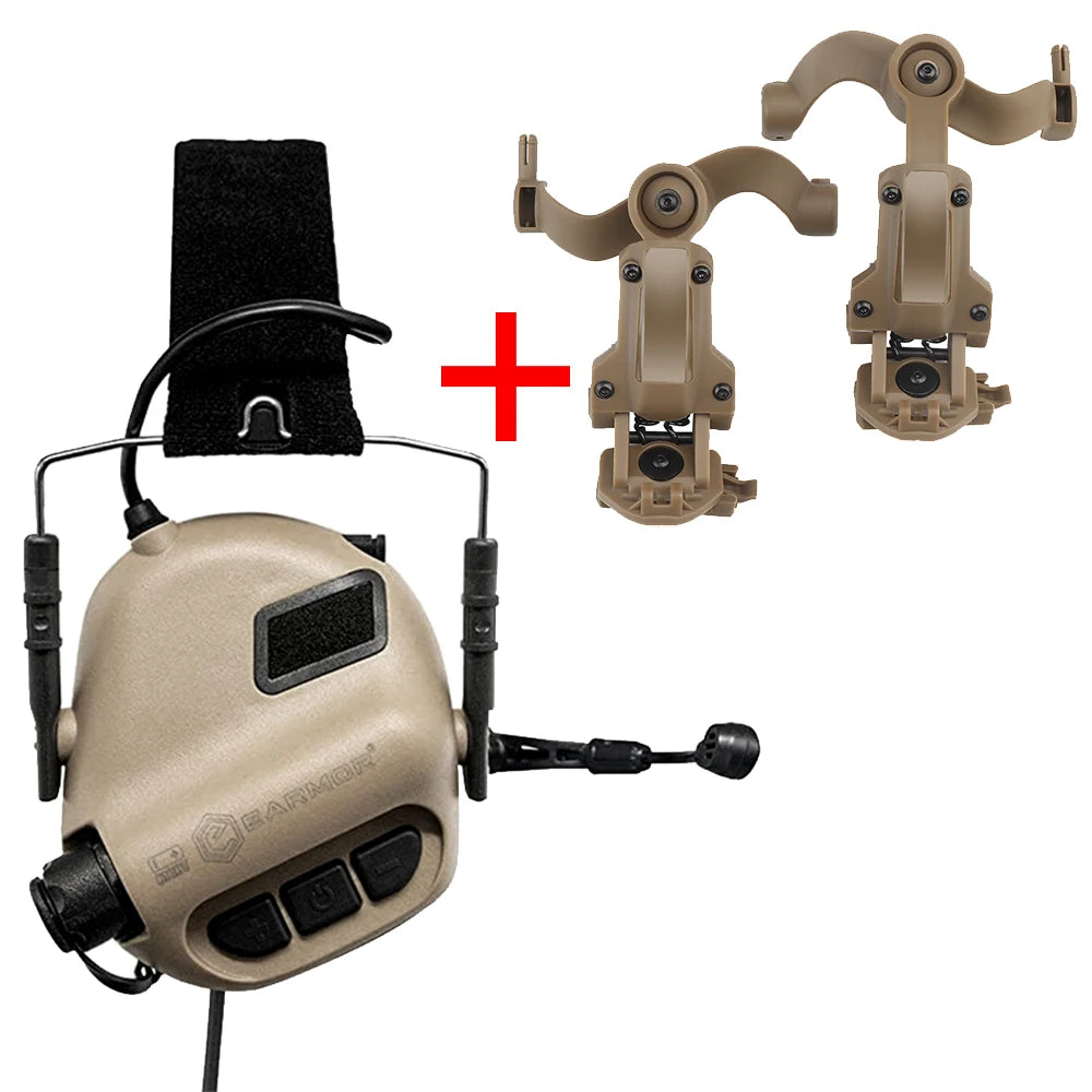Opsmen EARMOR Tactical Headset M32 MOD4 Active Shooter Over-Ear Helmet Mount Headset with Free Helmet Rail Adapter