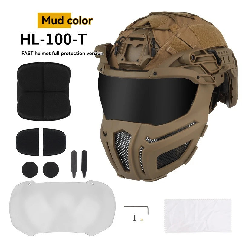 Multi-Functional Tactical Helmet – Full Protection Outdoor Gear with Detachable Design, Universal Fit for Photo Video Decor