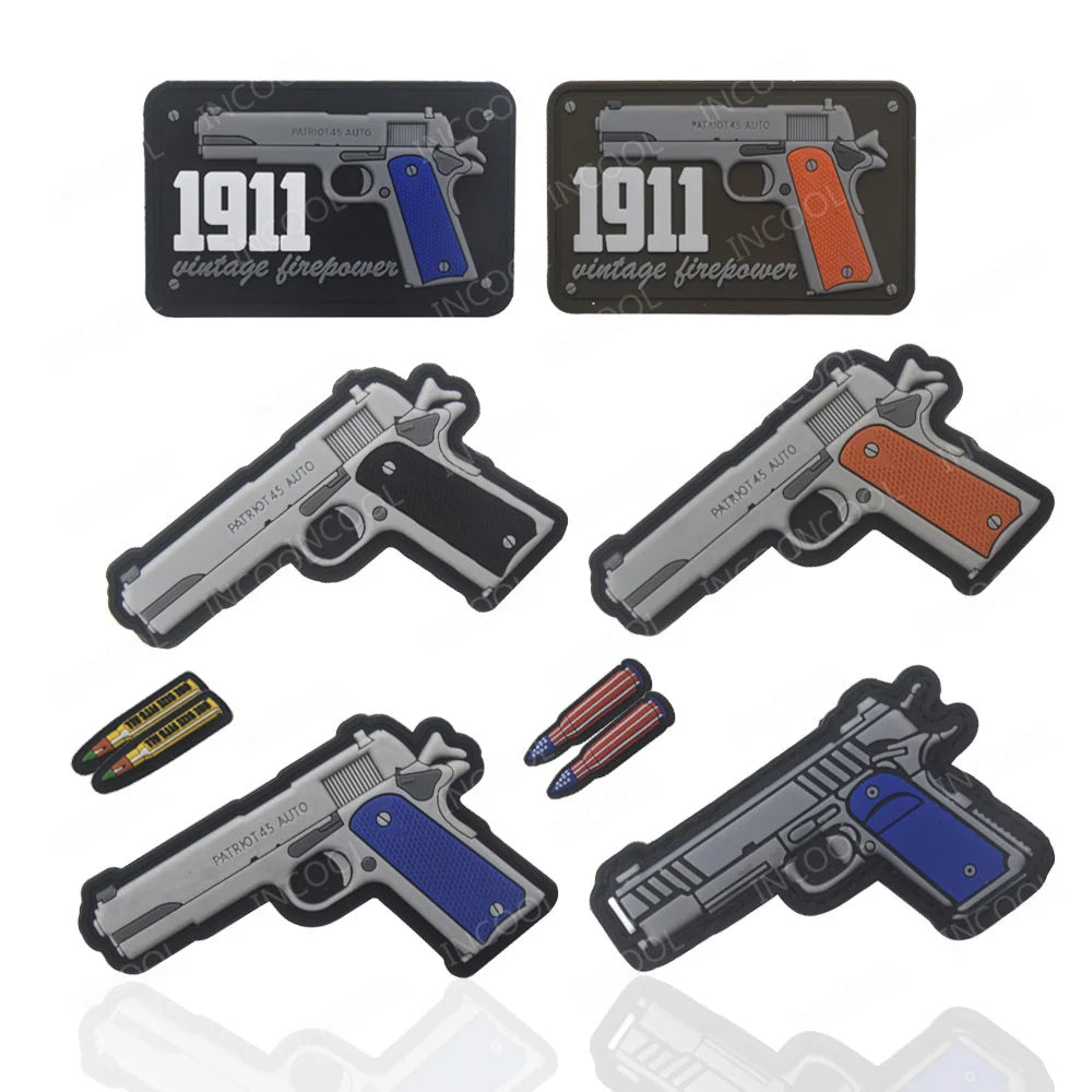 3D PVC Rubber Gun Patch AK47 Hook Patches Embroidered Target Shooting Therapy Decorative Appliqued For Clothing Backpack