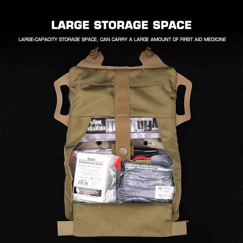 Rapid Deployment Modular IFAK Bag Quick-Release Hook&Loop Large Capacity First Aid Pouch with Side Glove Pocket