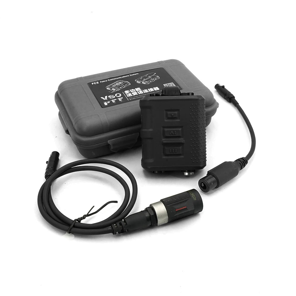 Tactical FCS V60 Dual Channel Transmitter Receiver Connector For AMP Headset Comtac3 HeadSet 6 PIN Adapter Cable KN6 To U174/U