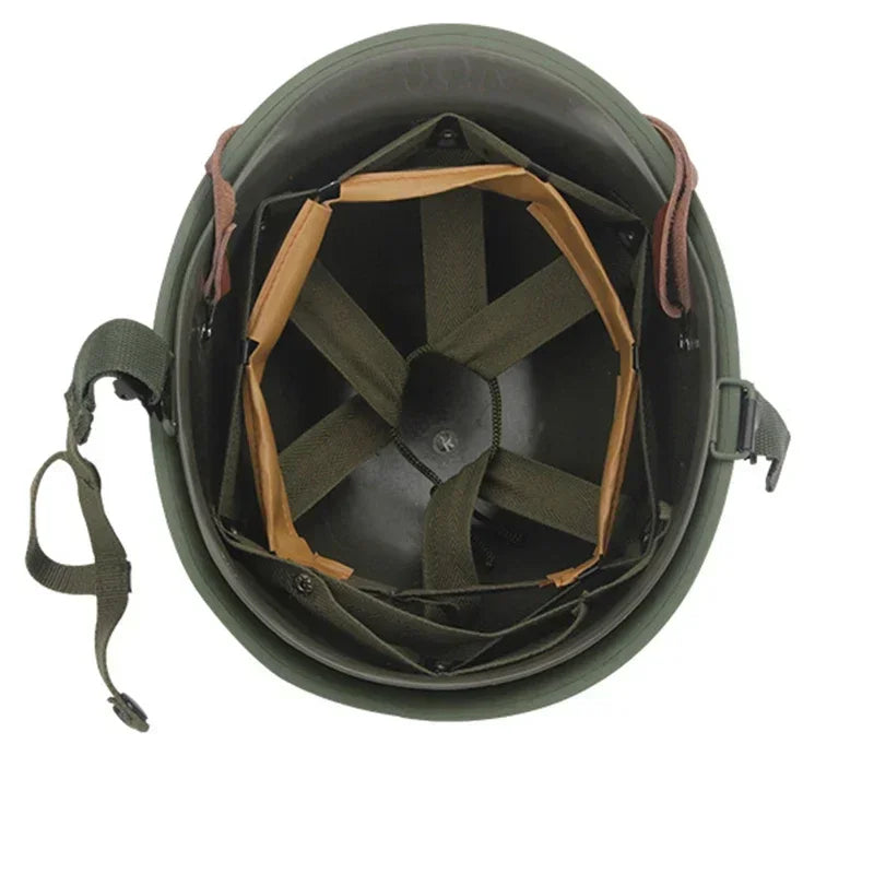 WW2 M1 Helmet SteelHelmet Tactical US Army Military Replica Protective Helmets WWII Outdoor CS Paintball Green M1 Steel Helmet