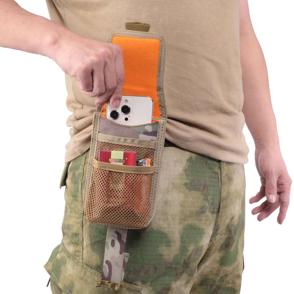 Tactical 7-inch Waist Mobile Phone Case Dual Molle Cigarette Box Lighter Card Affordable Variation Storage Bag